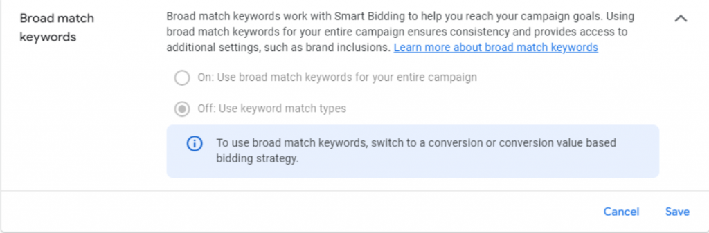 Broad Match Keywords